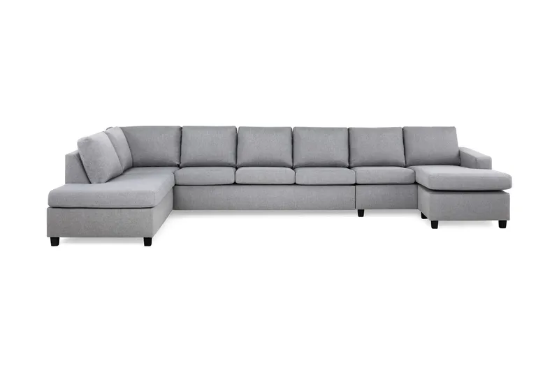 Crazy 6-sits Vänstervänd U-formad XX-Large Soffa med Divan och Schäslong i Tyg - Grå (Art.nr 155664) — Grå