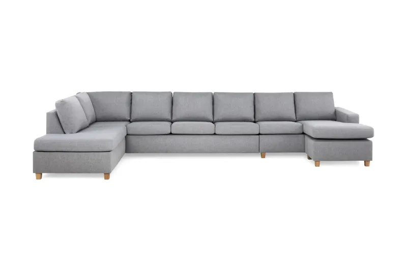 Crazy 6-sits Vänstervänd U-formad XX-Large Soffa med Divan och Schäslong i Tyg - Grå (Art.nr 155665) — Grå