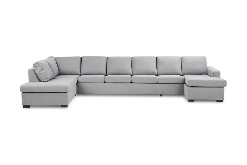 Crazy 6-sits Vänstervänd U-formad XX-Large Soffa med Divan och Schäslong i Tyg - Grå (Art.nr 1792170) — Grå