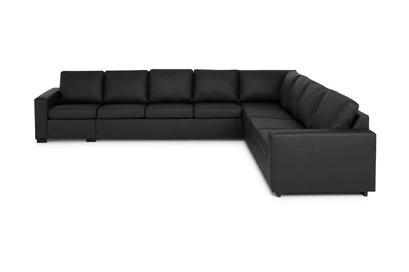 Crazy 7-sits Vändbar L-formad XX-Large Hörnsoffa i Konstläder - Svart — Svart
