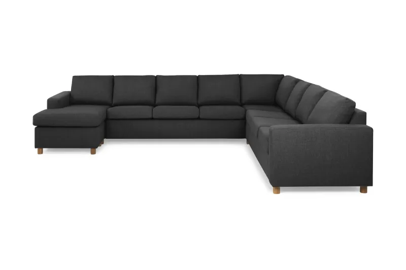 Crazy 7-sits Vändbar U-formad XX-Large Hörnsoffa med divan i Tyg - Mörkgrå / Antracit (Art.nr 139258) — Mörkgrå / Antracit