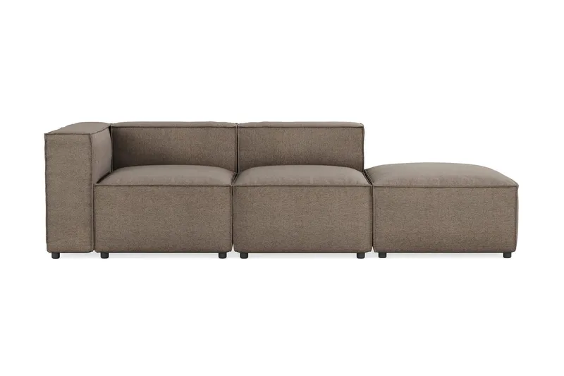 Cubo 3-sits Djup Modulsoffa + Fotpall i Tyg - Grå (Art.nr 3056737) — Andrarum