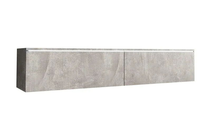 Cuguen TV-bänk 140 cm LED-belysning - Grå/Vit/Vit LED — Concept 55