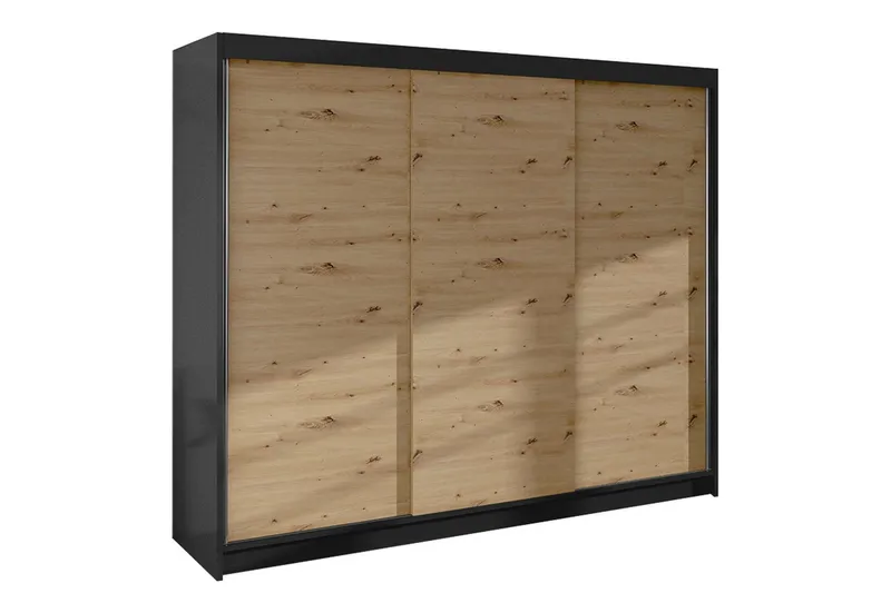 Cyria Garderob 200x215 cm - Brun/Svart — Brun/Svart