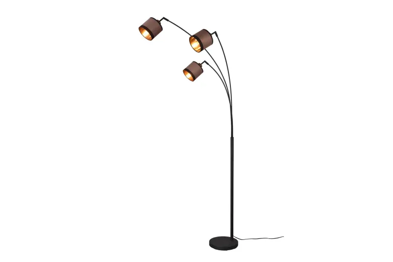 Davos Golvlampa 3L E14 mattsvart/ greige - Matt svart/Greige — Trio Lighting