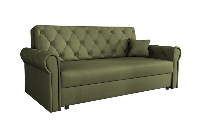 Denegal 2-sits liten bäddsoffa i Plysch - Grön (Art.nr 3027504) — Grön