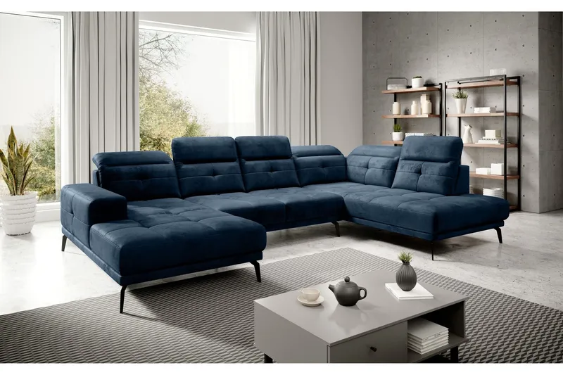 Devender Soffa m. Divan och Schäslong - Blå (Art.nr 1565093) — Blå