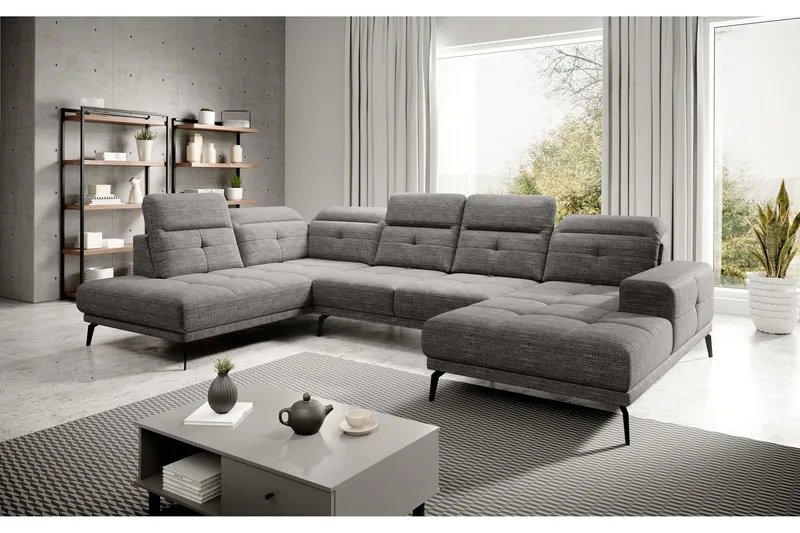 Devender Soffa m. Divan och Schäslong - Grå (Art.nr 1565040) — Grå
