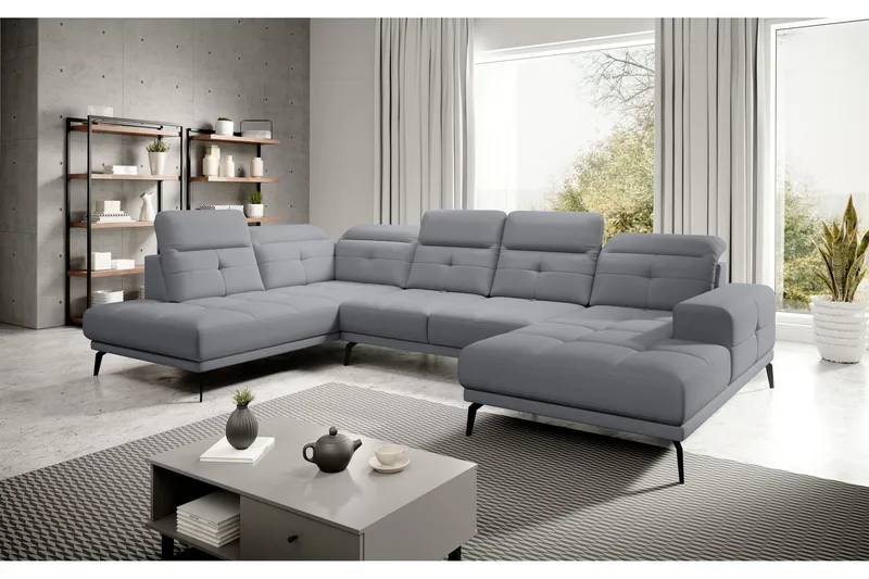 Devender Soffa m. Divan och Schäslong - Grå (Art.nr 1565181) — Grå