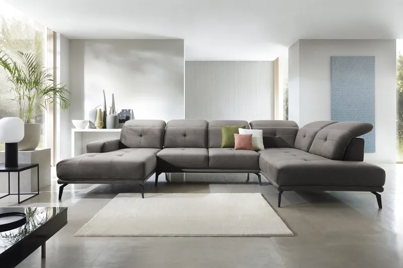 Devender Soffa m. Divan och Schäslong - Grå (Art.nr 1565182) — Grå
