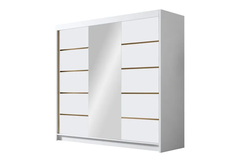 Dianna Garderob med Spegel 200x215 cm - Vit — Vit