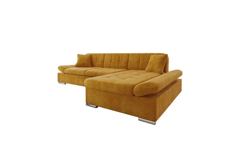 Djerra Bäddsoffa med Schäslong 3-sits i Sammet - Gul (Art.nr 3079730) — Gul