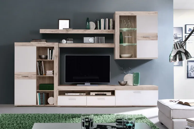 Dolnis Tv-möbelset 41x300 cm - Brun/Vit — Brun/Vit