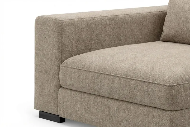 Dubai Armstöd Vänster i Tyg - Beige/Grå — Scandinavian Choice