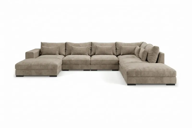 Dubai Stor U Soffa modul med Divan Vänster Extra djup - Brun — Scandinavian Choice