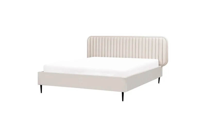 Dubbelsäng Brin med lamellram Beige-Svart, 160x200 cm - Beige-Svart, 160x200 cm — Beige-Svart, 160x200 cm