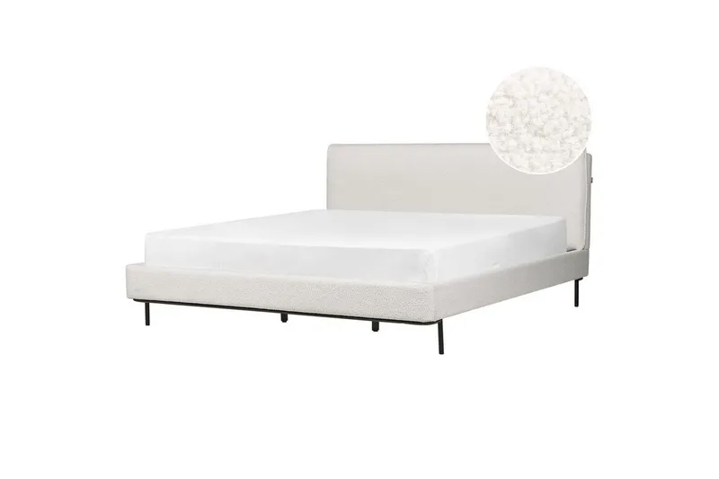 Dubbelsäng Corio med lamellram Vit-Svart, 180x200 cm - Vit-Svart, 180x200 cm — Vit-Svart, 180x200 cm