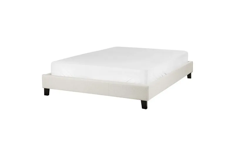 Dubbelsäng Roanne med lamellram Beige-Mörkt Trä, 140x200 cm, Polyester - Beige-Mörkt Trä, 140x200 cm, Polyester — Beige-Mörkt Trä, 140x200 cm, Polyester