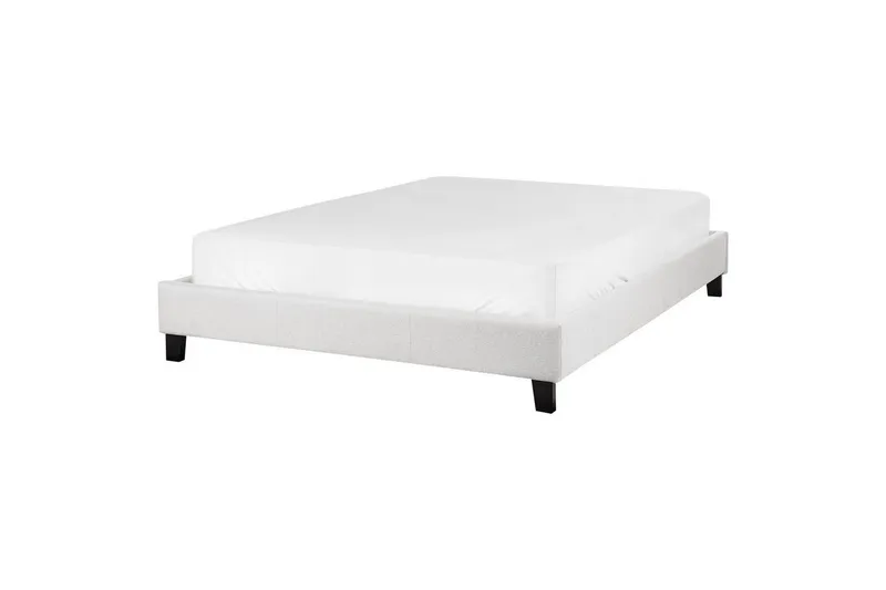 Dubbelsäng Roanne med lamellram Grå-Mörkt Trä, 140x200 cm, Polyester - Grå-Mörkt Trä, 140x200 cm, Polyester — Grå-Mörkt Trä, 140x200 cm, Polyester