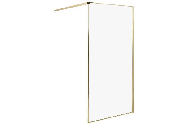 Duschskärm Waspam Transparent/guld, 100x100x190 cm - Transparent/guld, 100x100x190 cm — Transparent/guld, 100x100x190 cm