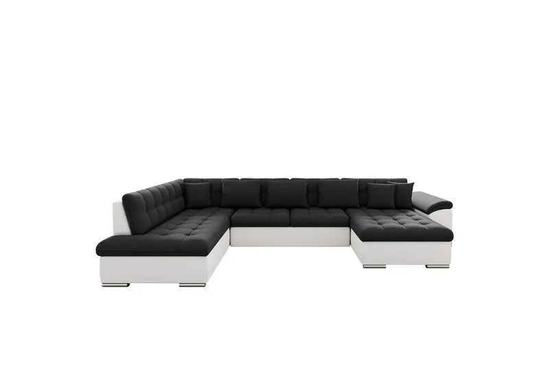 Dynir Soffa med Divan och Schäslong 4-sits - Vit/Svart (Art.nr 3068895) — Vit/Svart