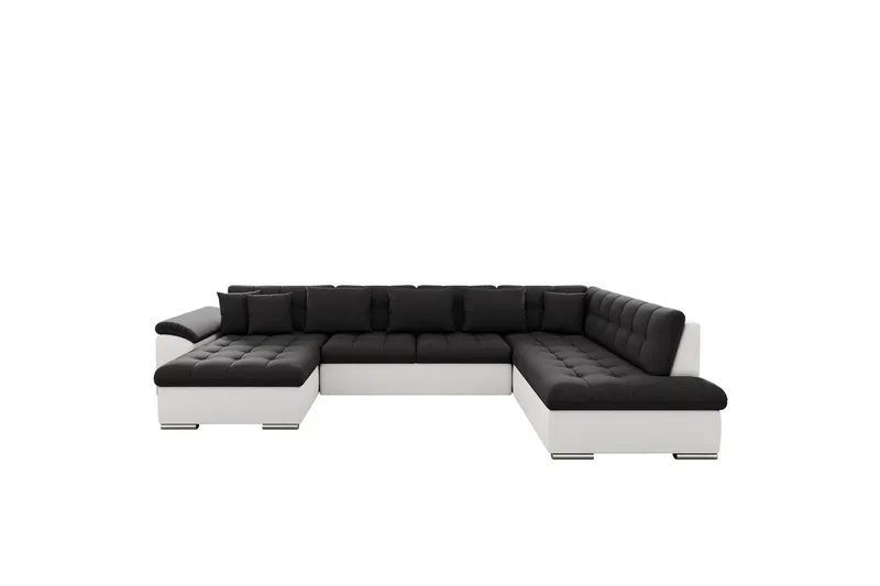 Dynir Soffa med Divan och Schäslong 4-sits - Vit/Svart (Art.nr 3068743) — Vit/Svart