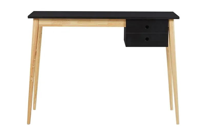 Ebeme Skrivbord 106 cm med Förvaring 2 Lådor - Svart/Ljusbrun — Svart/Ljusbrun