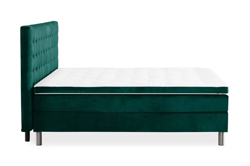 Ella Sängpaket 160x200 cm Rutig Gavel - Mörkgrön/Sammet — Mörkgrön/Sammet