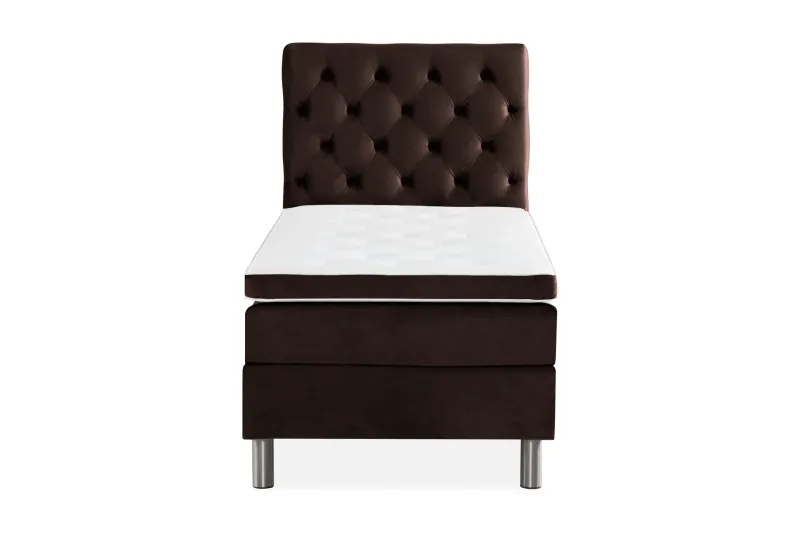 Ella Sängpaket 90x200 cm Djuphäftad Gavel - Brun/Sammet — Brun/Sammet