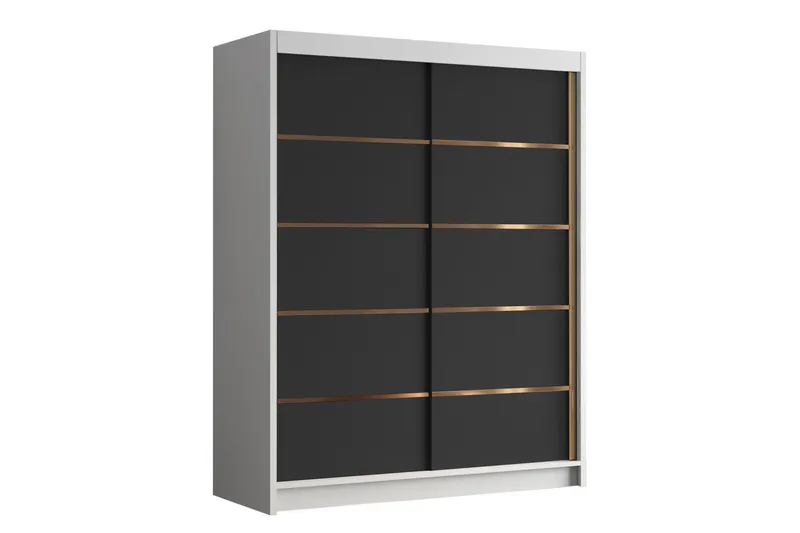 Emet Garderob 150x200 cm - Svart/Vit — Svart/Vit