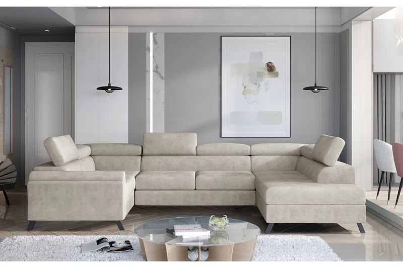 Escadia Hörnsoffa med Schäslong Höger - Beige — Beige