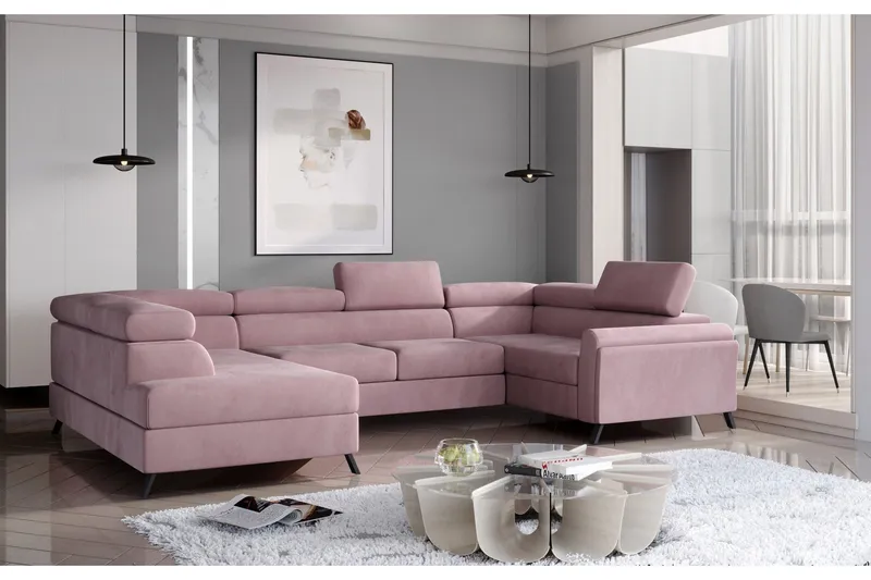 Escadia Hörnsoffa med Schäslong Vänster - Rosa — Rosa
