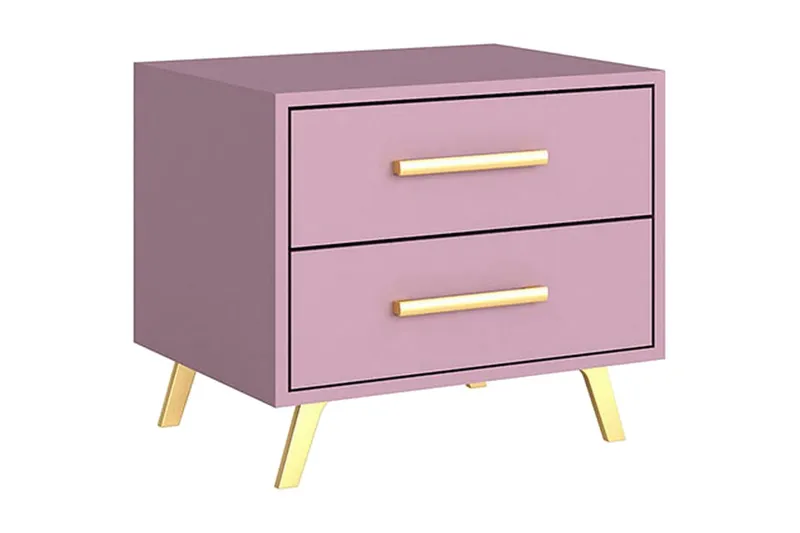 Escaldes Sängbord 54 cm - Matt Lila/Guld — Scandinavian Choice