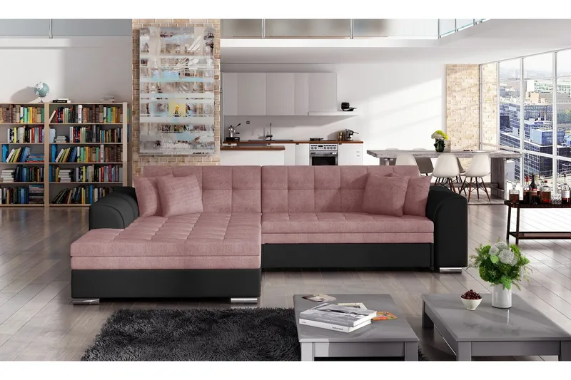 Falseti Bäddsoffa - Rosa/Svart — Rosa/Svart