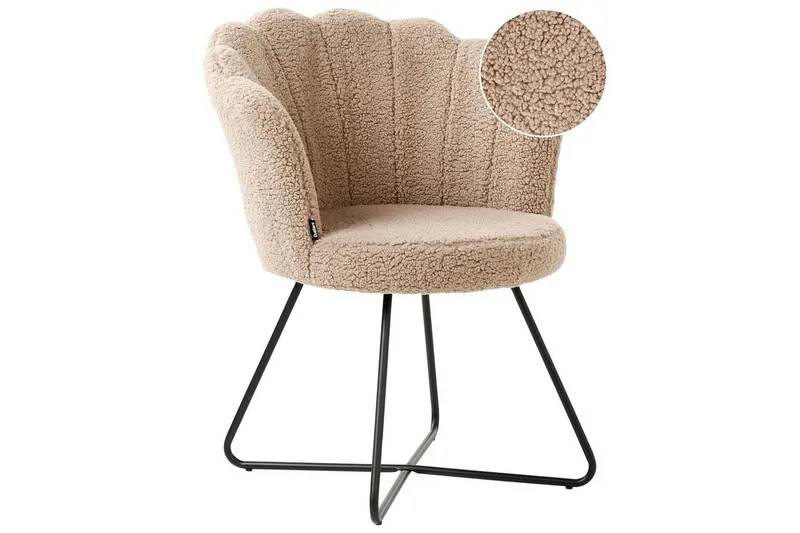 Fåtölj Lovelock - Beige, svart/Bouclé — Beige, svart/Bouclé