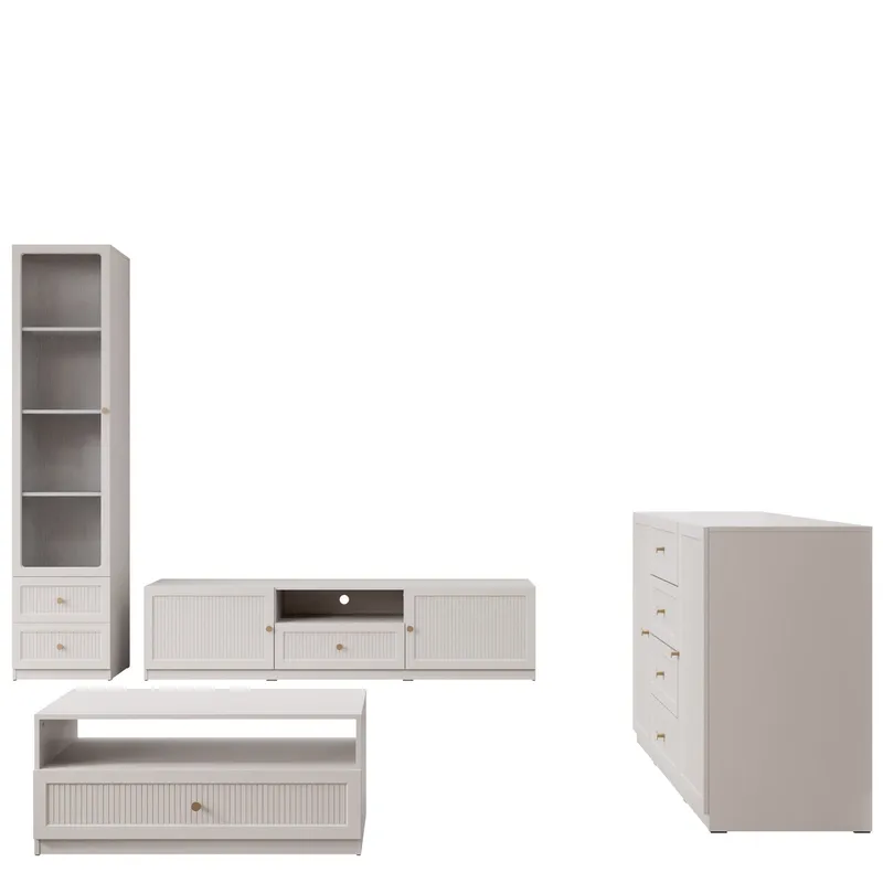 Fayric Möbelset För Vardagsrum - Beige — Beige