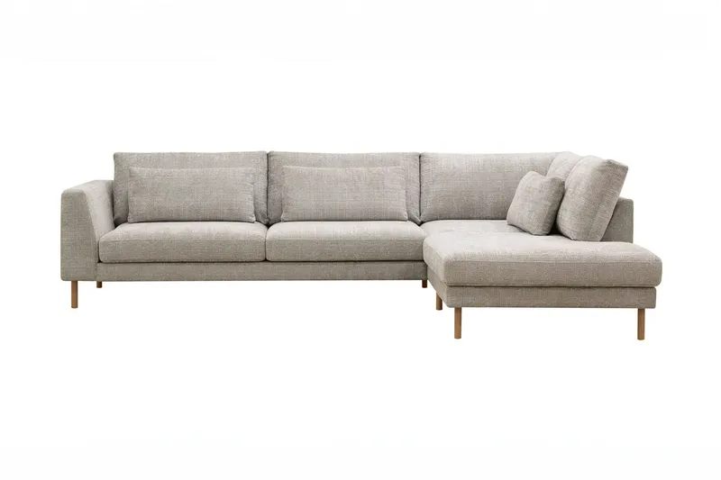 Florenz 4-sits Högervänd L-formad Schäslongsoffa i Tyg - Grå / Beige (Art.nr 3062105) — Grå / Beige
