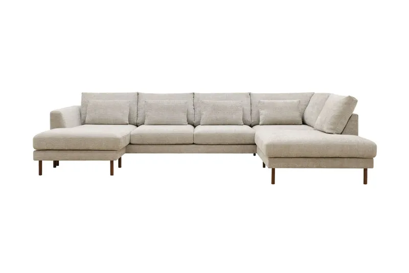Florenz 4-sits Högervänd U-formad Soffa med Divan och Schäslong i Chenille - Grå / Beige (Art.nr 3062173) — Scandi Days