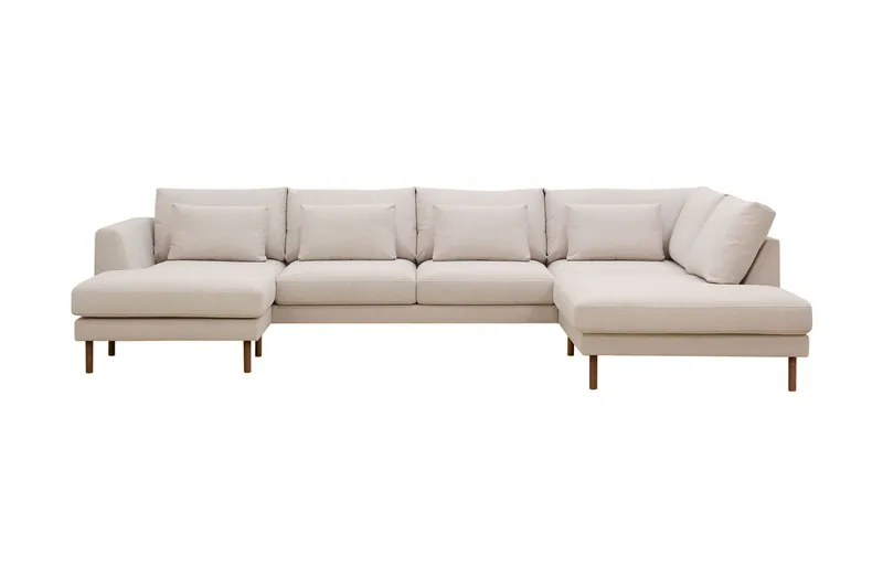 Florenz 4-sits Högervänd U-formad Soffa med Divan och Schäslong i Tyg - Beige (Art.nr 3062244) — Beige