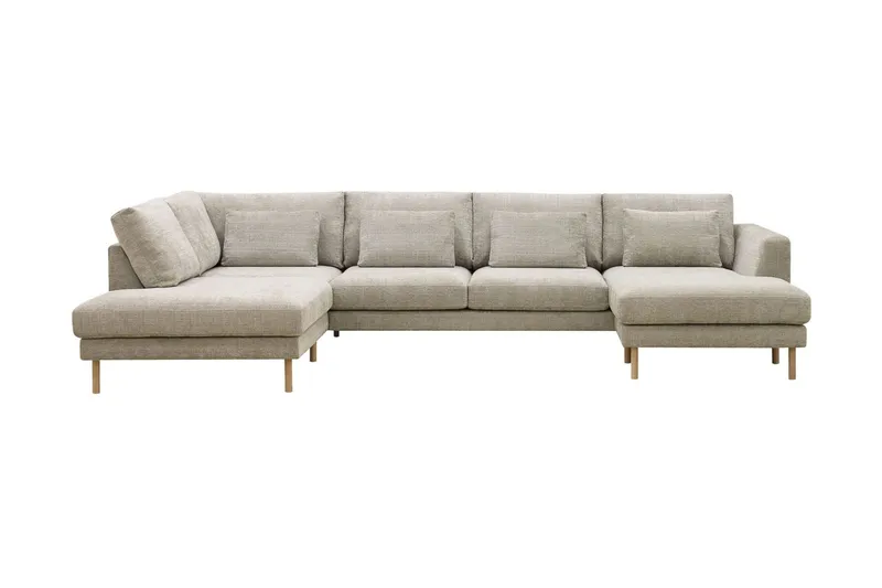 Florenz 4-sits Vänstervänd U-formad Soffa med Divan och Schäslong i Chenille - Grå / Beige (Art.nr 3062187) — Scandi Days