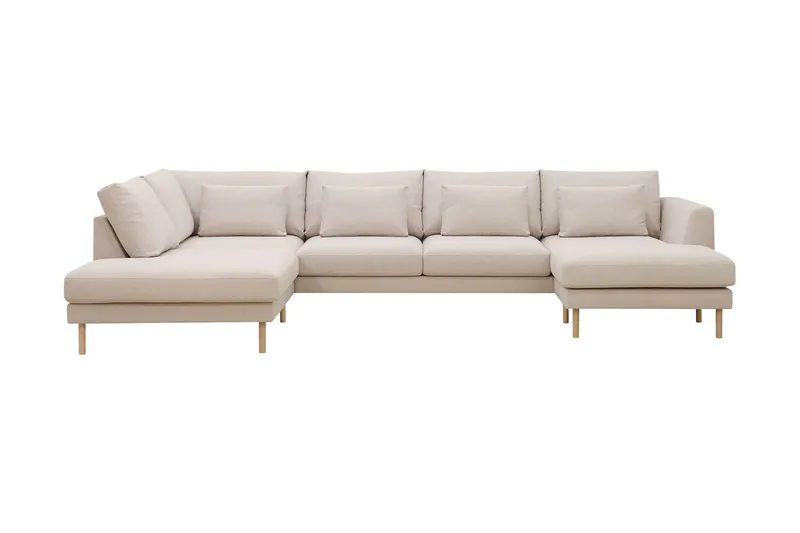 Florenz 4-sits Vänstervänd U-formad Soffa med Divan och Schäslong i Tyg - Beige (Art.nr 3062143) — Beige