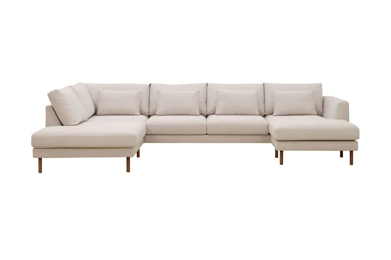 Florenz 4-sits Vänstervänd U-formad Soffa med Divan och Schäslong i Tyg - Beige (Art.nr 3062175) — Beige