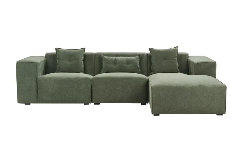 Floriana Hörnsoffa 3-sits - Grön/Svart — Grön/Svart