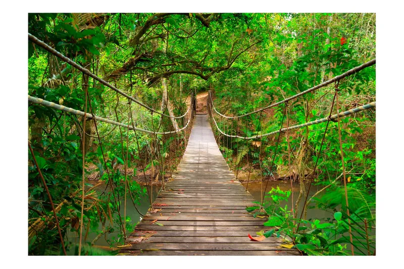 Fototapet Bridge Amid Greenery 100x70 - Artgeist sp. z o. o. — Artgeist sp. z o. o.