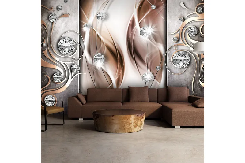 Fototapet Brown And Diamonds 200x140 - Artgeist sp. z o. o. — Artgeist sp. z o. o.