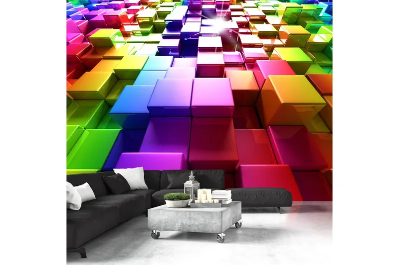 Fototapet Colored Cubes 200x140 - Artgeist sp. z o. o. — Artgeist sp. z o. o.