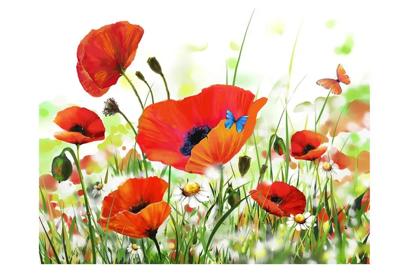 Fototapet Country Poppies 400x309 - Artgeist sp. z o. o. — Artgeist sp. z o. o.