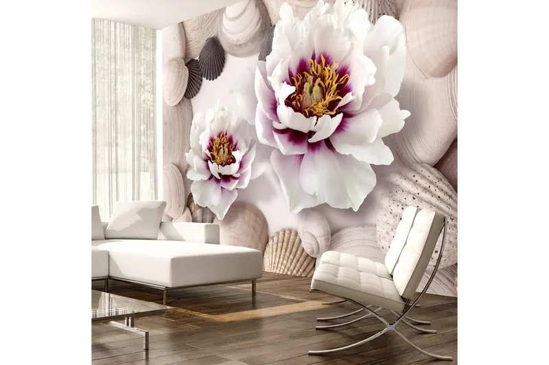Fototapet Flowers And Shells 100x70 - Artgeist sp. z o. o. — Artgeist sp. z o. o.