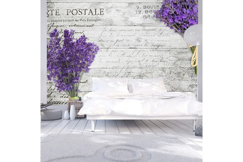 Fototapet Lavender Postcard 100x70 - Artgeist sp. z o. o. — Artgeist sp. z o. o.