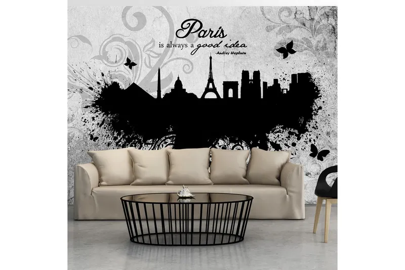 Fototapet Paris Is Always A Good Idea B&W 200x140 - Artgeist sp. z o. o. — Artgeist sp. z o. o.